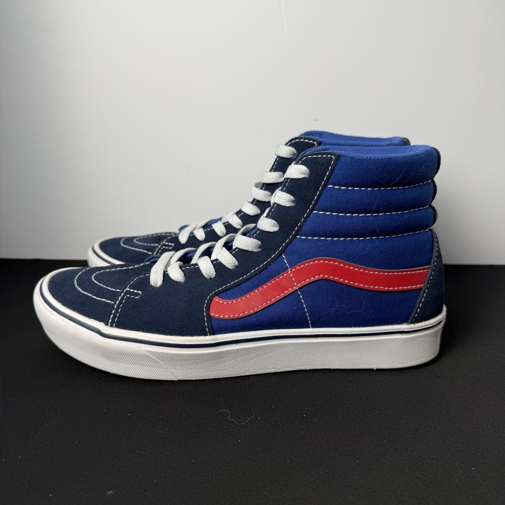 Vans Shoes Men's Size 10 Sk8-Hi Athletic Blue Red Skate Comfort Hi Top Sneaker - Picture 4 of 7
